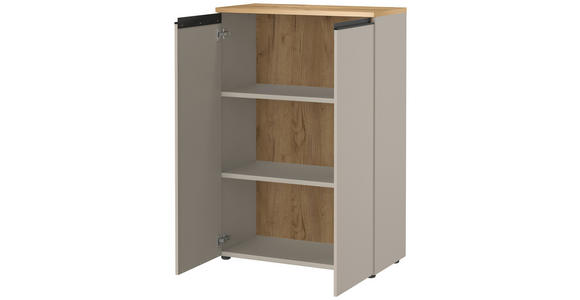 AKTENSCHRANK 80/120/40 cm  - Eichefarben/Grau, MODERN, Holzwerkstoff (80/120/40cm) - Novel