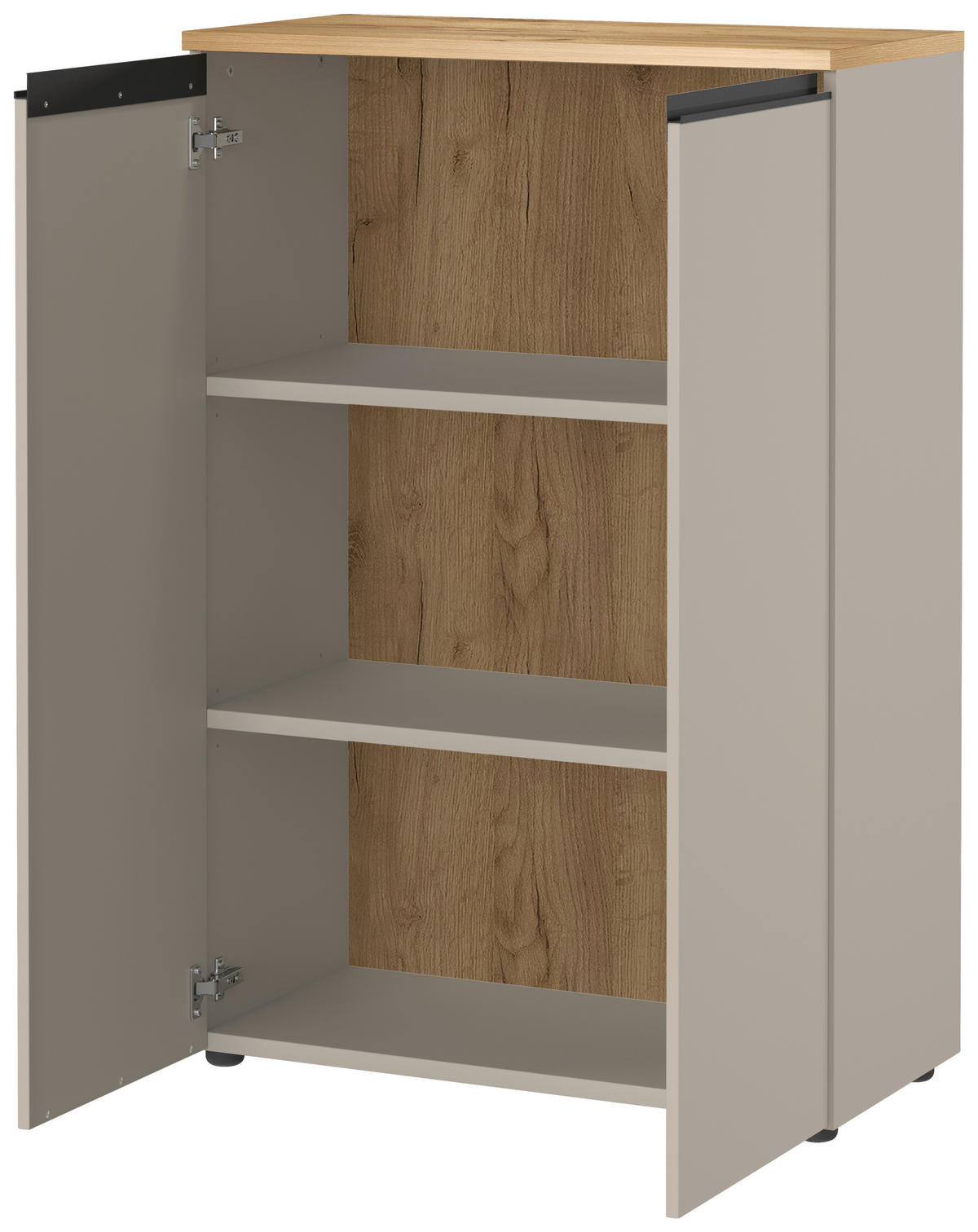 AKTENSCHRANK 80/120/40 cm  - Eichefarben/Grau, MODERN, Holzwerkstoff (80/120/40cm) - Novel