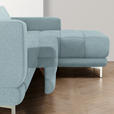 ECKSOFA in Webstoff Pastellblau  - Chromfarben/Pastellblau, Design, Textil/Metall (260/187cm) - Xora