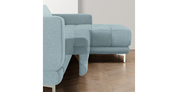 ECKSOFA in Webstoff Pastellblau  - Chromfarben/Pastellblau, Design, Textil/Metall (260/187cm) - Xora