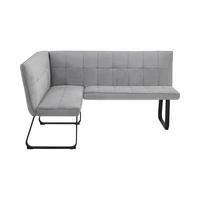 ECKBANK 128/168 cm  in Hellgrau  - Hellgrau/Schwarz, MODERN, Textil/Metall (128/168cm) - MID.YOU