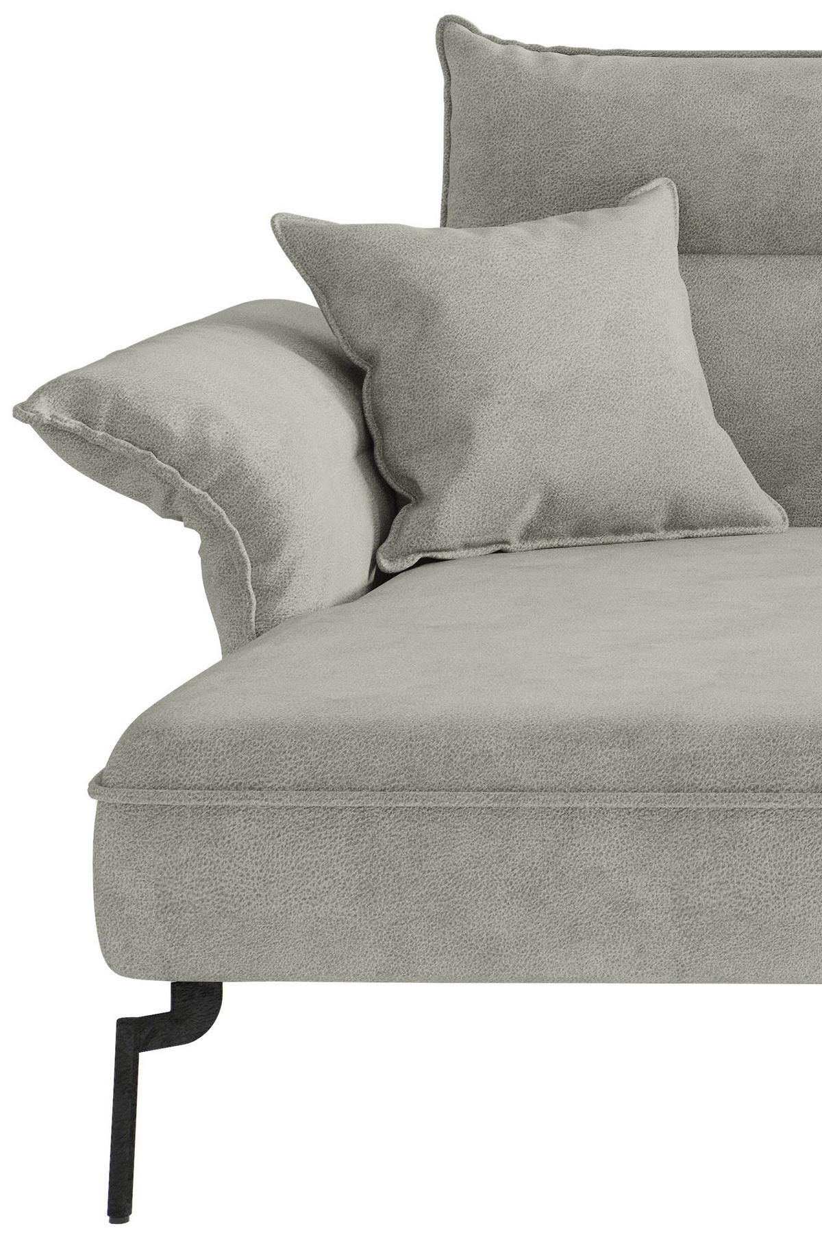 SITZGARNITUR Flachgewebe Hellgrau  - Edelstahlfarben/Hellgrau, Design, Textil/Metall (185/265cm) - Livetastic