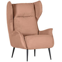 OHRENSESSEL Cord Altrosa  - Schwarz/Altrosa, Design, Textil/Metall (83/106/89cm) - Landscape