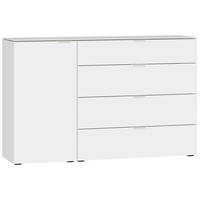 SIDEBOARD  in 135/87/43 cm  - Edelstahlfarben/Schwarz, Design, Glas/Holzwerkstoff (135/87/43cm) - Jutzler