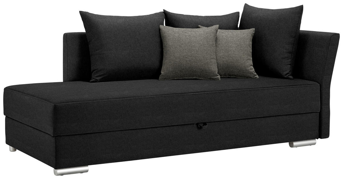 LEŽADLO, textil, 220/93/100 cm - čierna/sivá, Design, textil/plast (220/93/100cm) - Livetastic