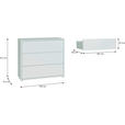 KOMMODE , 95/83/42 cm, 3 Schublade(n)  - Silberfarben/Hellgrau, Trend, Holzwerkstoff/Kunststoff (95/83/42cm) - Carryhome