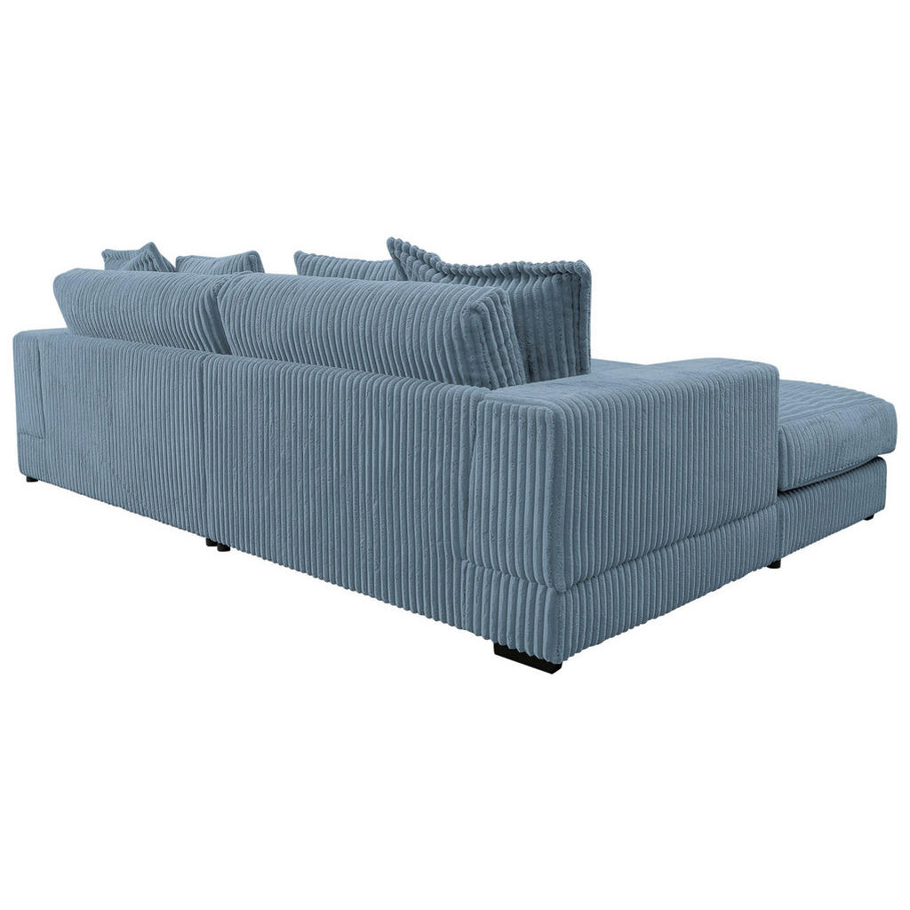 Thumbnail - Mid.you Ecksofa, Hellblau, Textil, 4-Sitzer, Füllung: Polyurethan (PUR),Polyurethan (PUR),Polyurethan (Pur), Ottomane li...