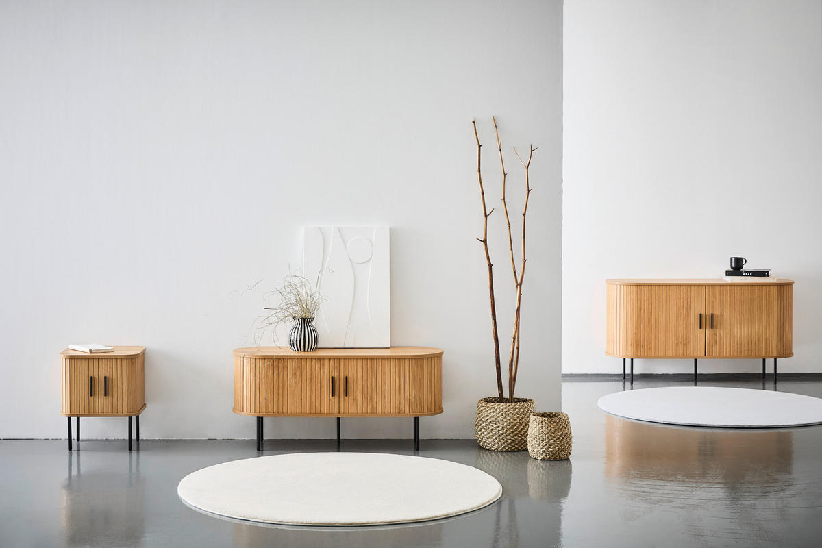 KOMODA, črna, barve hrasta  - črna/barve hrasta, Design, kovina/leseni material (140/76/40cm) - Xora