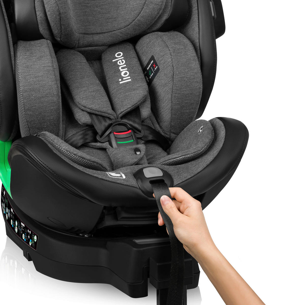 KINDERAUTOSITZ Harmony i-Size   - Grau, Basics, Leder/Kunststoff (45/53/80cm) - Lionelo