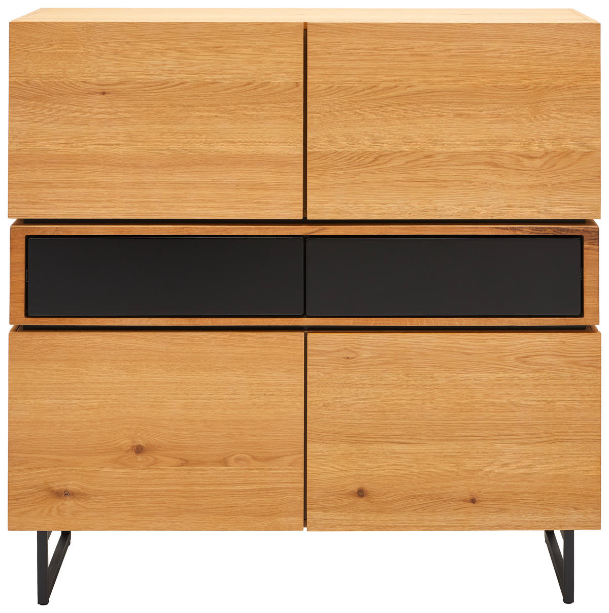 SIDEBOARD 120/119/40 cm  in Schwarz, Eichefarben  - Eichefarben/Schwarz, Design, Holz/Holzwerkstoff (120/119/40cm) - MID.YOU