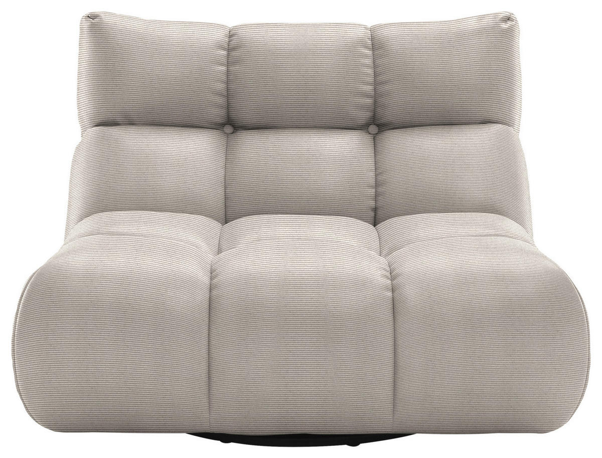 SESSEL Feincord Beige  - Beige/Schwarz, Design, Kunststoff/Textil (112/85/108cm) - Pure Home Lifestyle