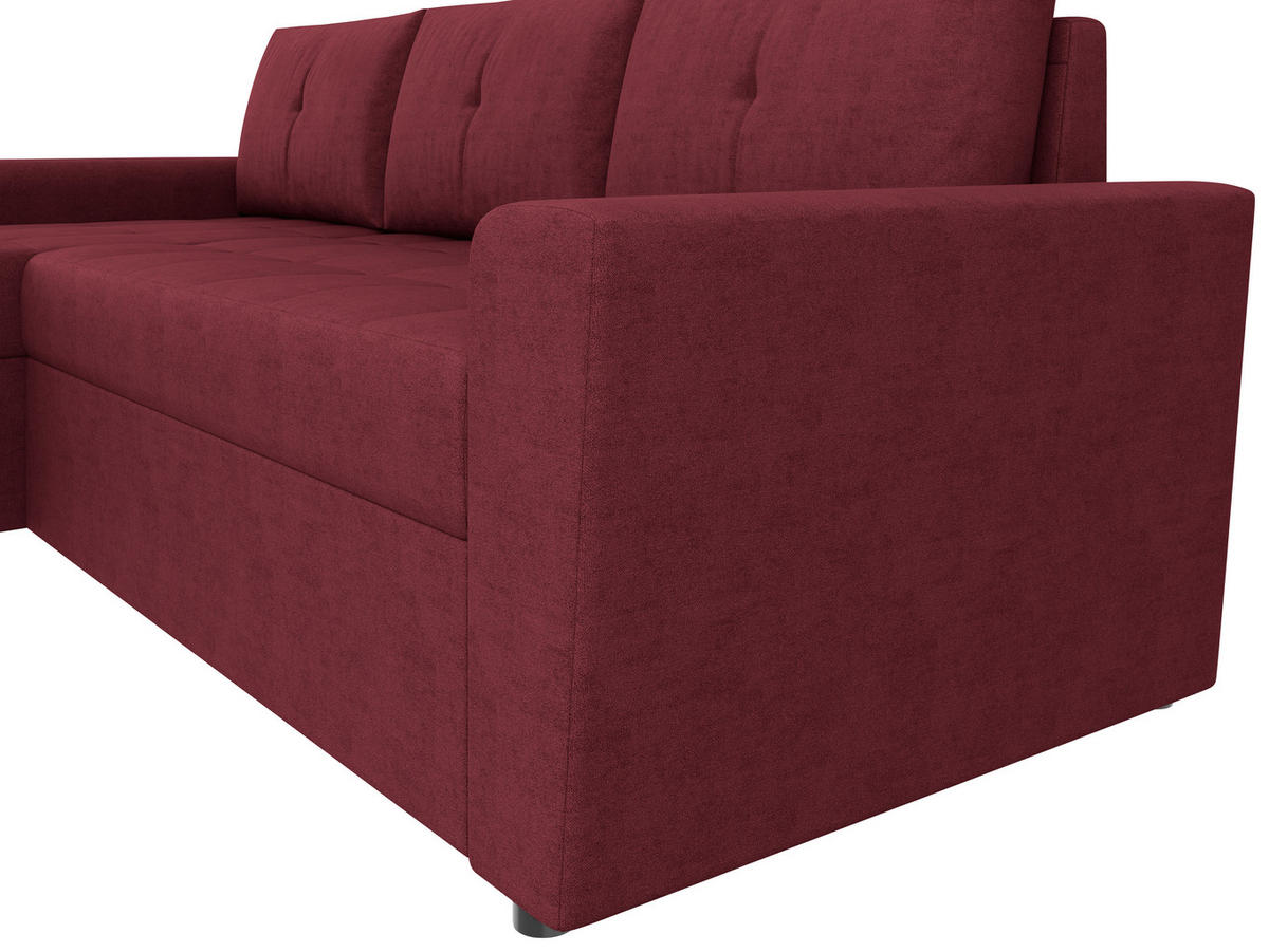 ECKSOFA TERMOLI Rot Jacquard  - Rot/Schwarz, Design, Kunststoff/Textil (231/155cm) - MID.YOU