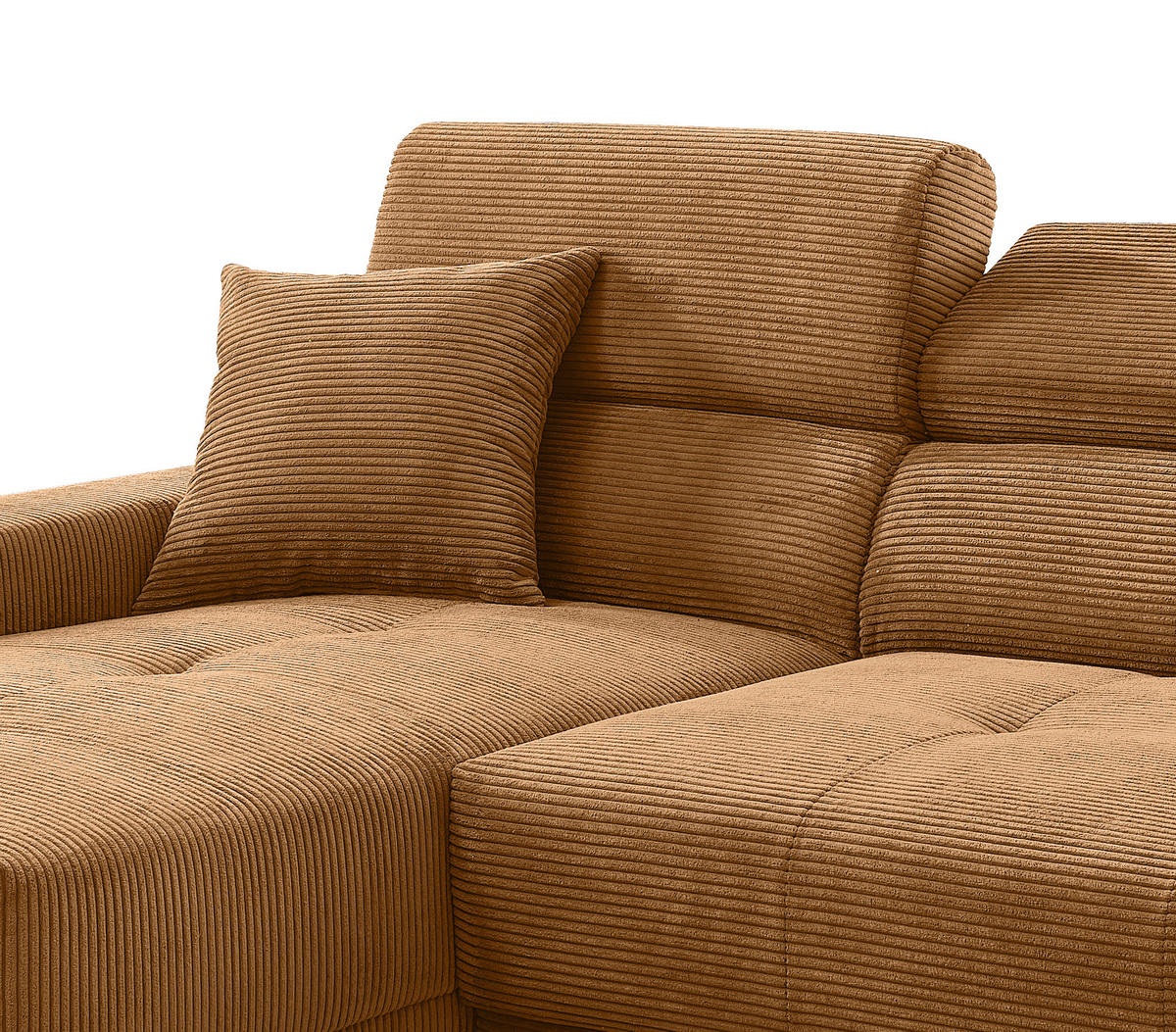 ECKSOFA Cord Goldfarben  - Goldfarben/Schwarz, Basics, Textil/Metall (183/250cm) - Livetastic