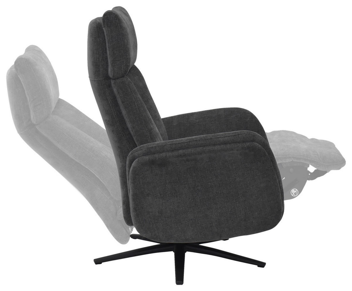 RELAXSESSEL Webstoff    - Graubraun/Schwarz, Design, Holz/Textil (75/109/84/148/84cm) - Livetastic