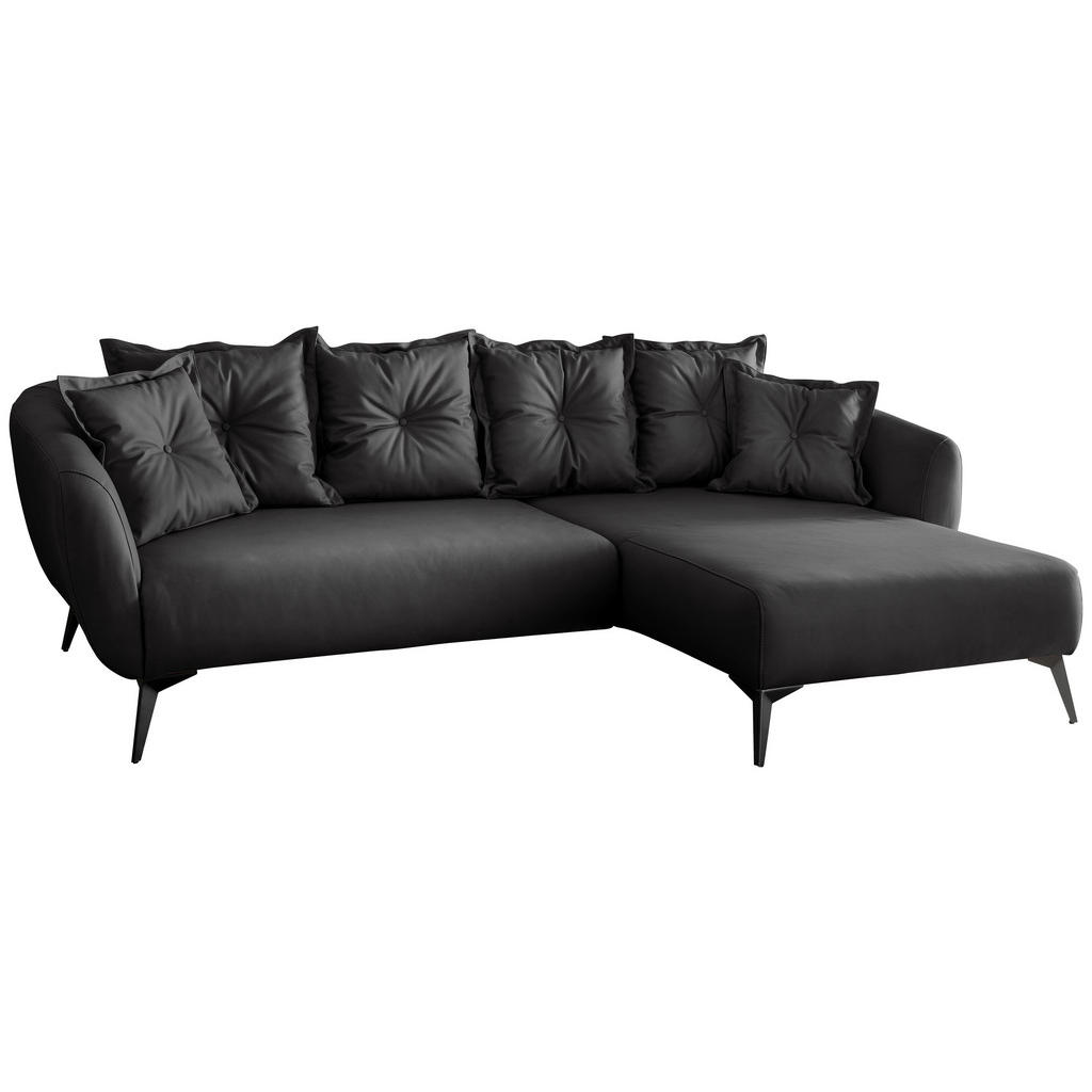 Thumbnail - Livetastic Ecksofa, Schwarz, Textil, 4-Sitzer, Füllung: Schaumstoff, L-Form, Ottomane rechts, 277x162 cm, Made in EU, Rü...
