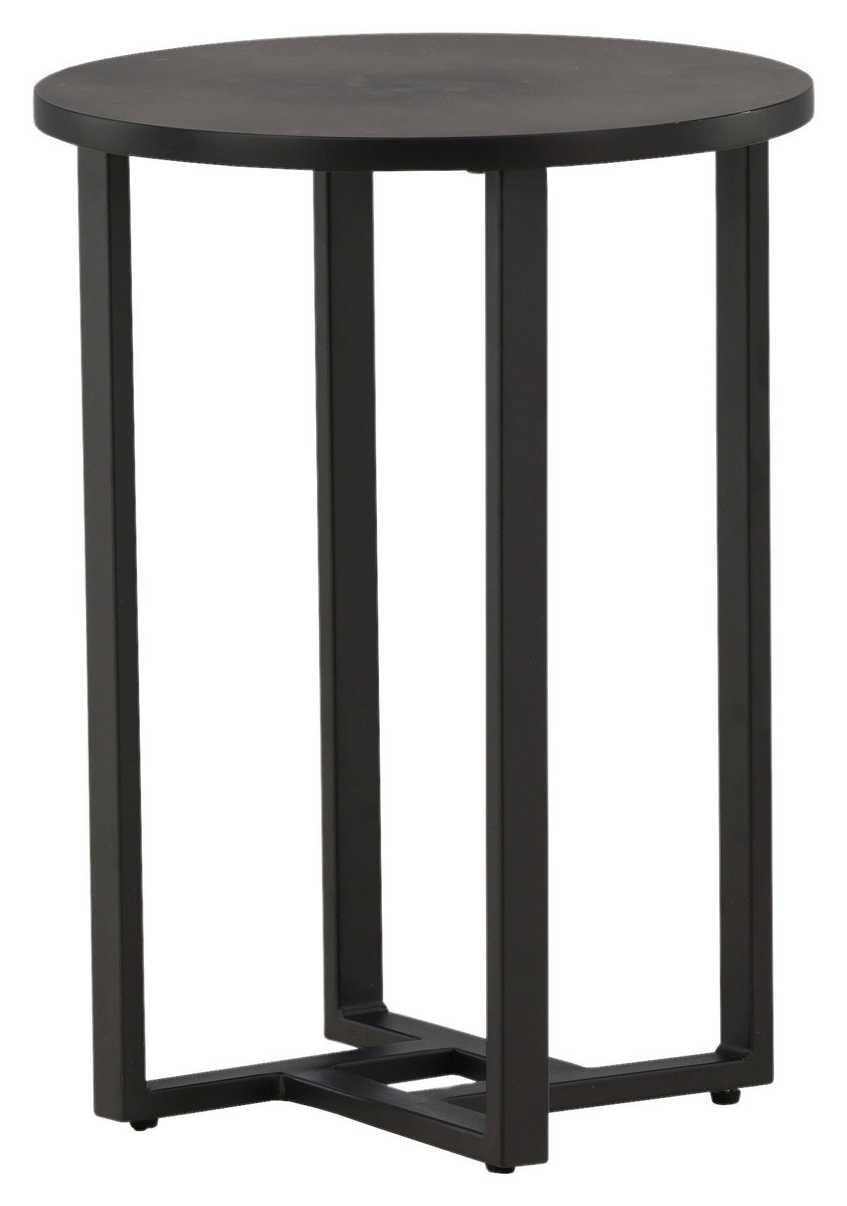 COUCHTISCH furniert 40/40/55 cm rund Schwarz  - Schwarz, Design, Holzwerkstoff/Metall (40/40/55cm) - Livetastic