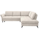 ECKSOFA in Bouclé Creme  288/233 cm  - Creme/Schwarz, Natur, Textil/Metall (288/233cm) - Valnatura
