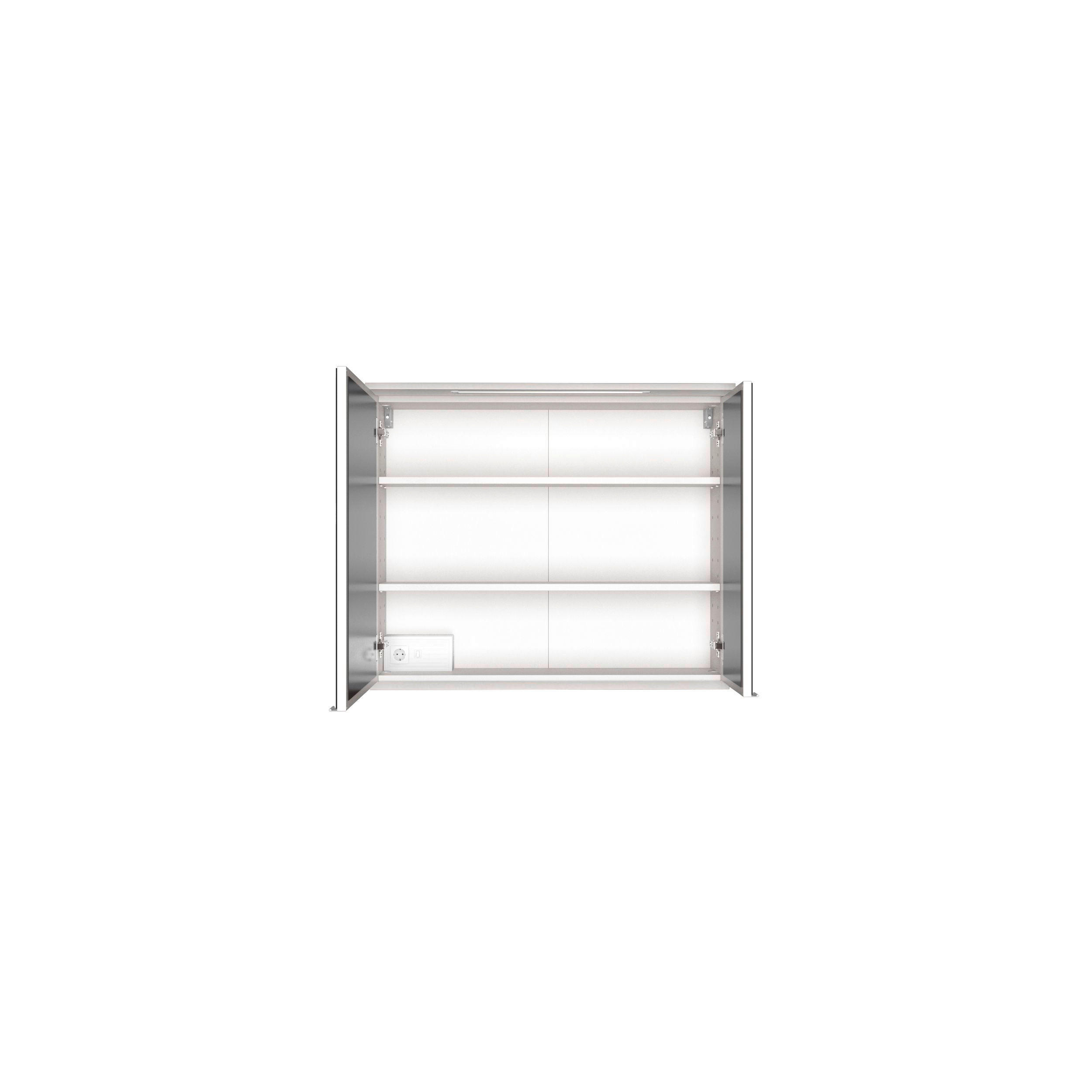SPIEGELSCHRANK 80/67/20 cm  - Chromfarben/Weiß, KONVENTIONELL, Glas/Holzwerkstoff (80/67/20cm) - Xora