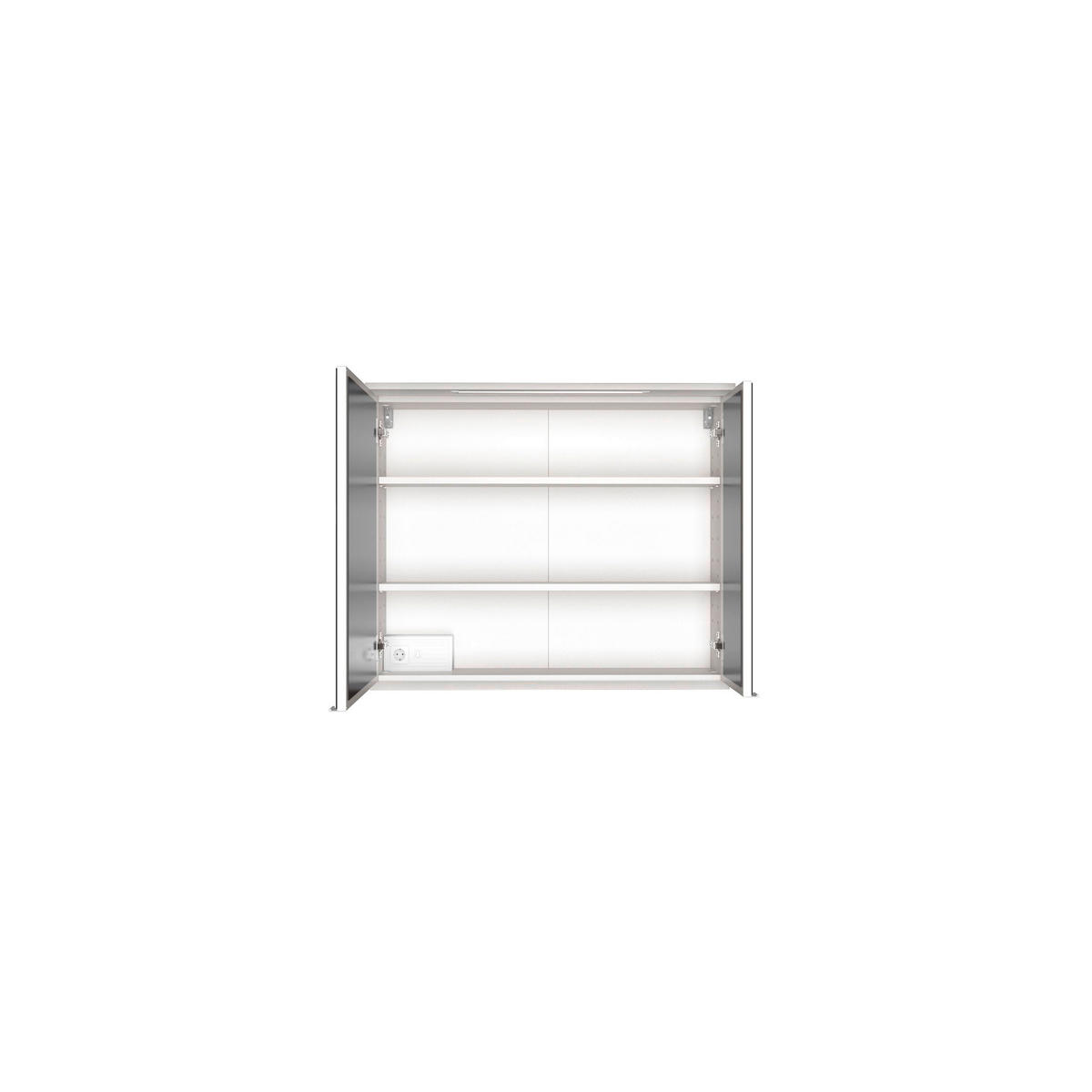 SPIEGELSCHRANK 80/67/20 cm  - Chromfarben/Weiß, KONVENTIONELL, Glas/Holzwerkstoff (80/67/20cm) - Xora