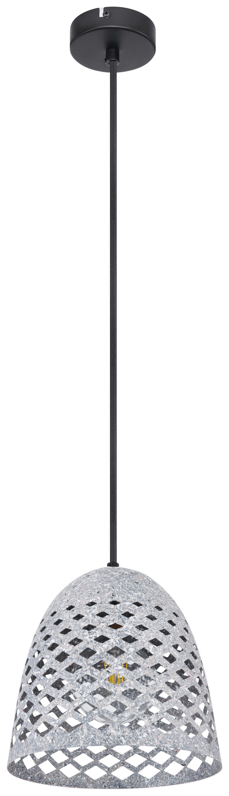 VISEČA SVETILKA        20/120 cm      E27 - siva/črna, Basics, kovina/tekstil (20/120cm) - Globo