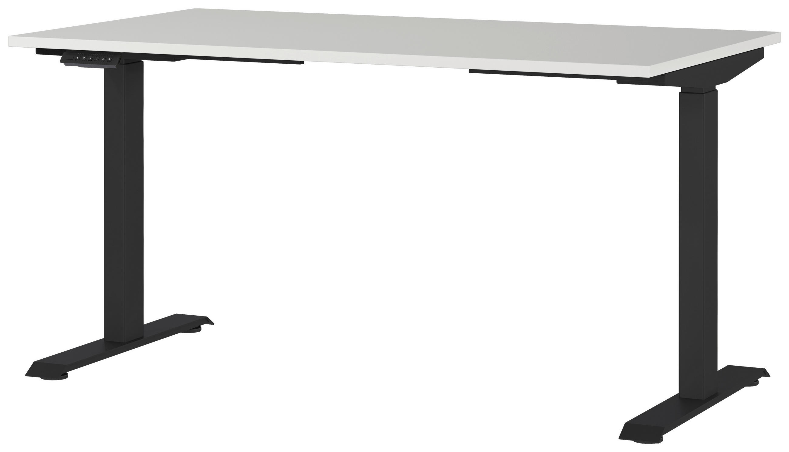 Novel Schreibtisch Schwarz, Hellgrau 80x72-118x140 cm