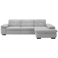ECKSOFA in Flachgewebe Ecru  297/174 cm  - Ecru/Schwarz, Design, Textil/Metall (297/174cm) - Beldomo Style