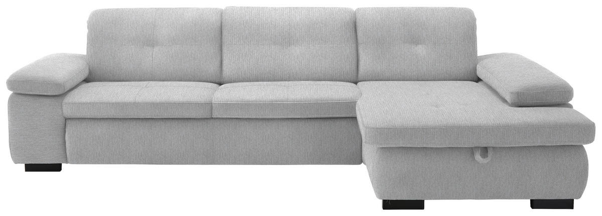 ECKSOFA in Flachgewebe Ecru  297/174 cm  - Ecru/Schwarz, Design, Textil/Metall (297/174cm) - Beldomo Style