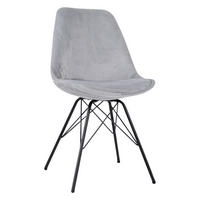 STUHL Samt Hellgrau  - Hellgrau/Schwarz, Design, Kunststoff/Textil (55,5/86/48cm) - Carryhome