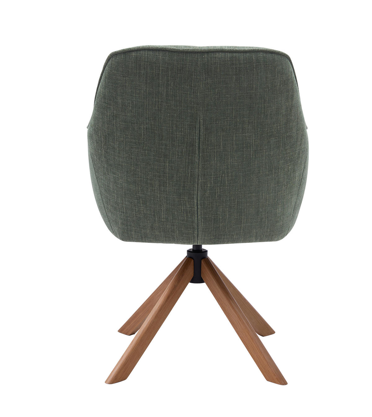 ARMLEHNSTUHL-SET 2 Stück Sitzfläche 360° drehbar, automatische Rückholfunktion, gepolsterte Armlehnen Chenille  - Waldgrün/Naturfarben, MODERN, Holz/Textil (59/87/65cm) - Livetastic