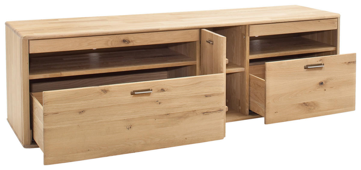 TV-ELEMENT  in 186/58/50 cm  - Eichefarben, Design, Holz/Metall (186/58/50cm) - Livetastic