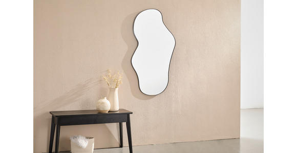 WANDSPIEGEL 60/110/1,5 cm    in wellenförmig  - Schwarz, Design, Glas/Metall (60/110/1,5cm) - Xora