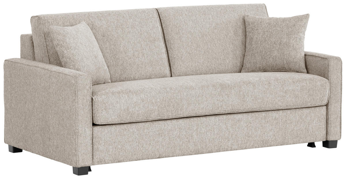 SCHLAFSOFA Sola in Webstoff Sandfarben  - Sandfarben/Schwarz, Design, Kunststoff/Textil (186/83/100cm) - Xora