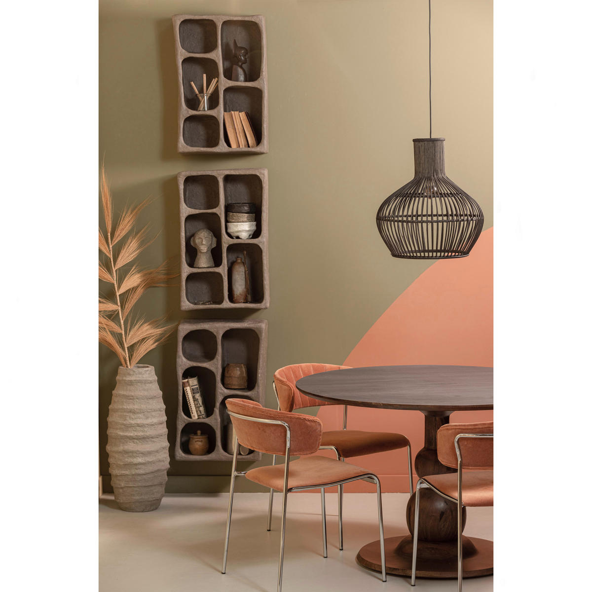 WANDREGAL  - Grau, Design, Papier (45/70/23cm) - Livetastic