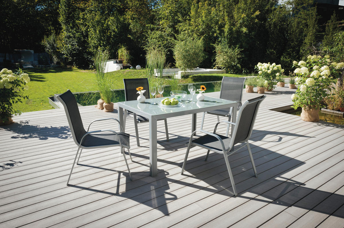 BAŠTENSKA STOLICA SLOŽIVA - bela/srebrna, Osnovno, metal/tekstil (55/96/76cm) - Ambia Garden