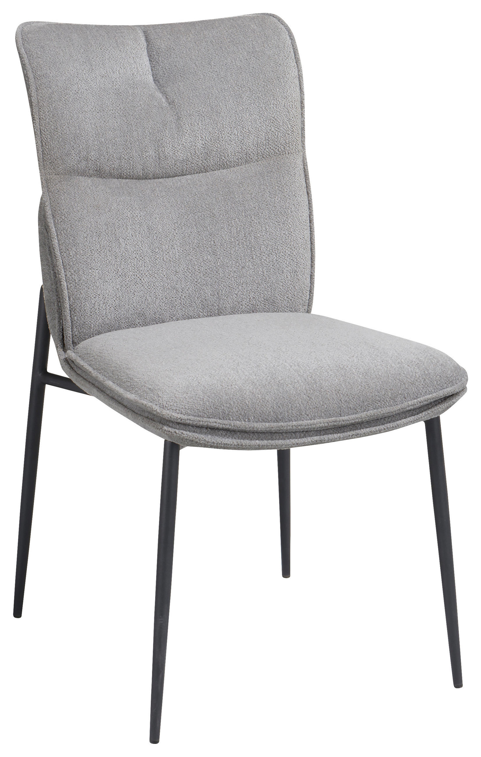 STUHL   Mikrofaser  Hellgrau  - Hellgrau/Schwarz, Design, Textil/Metall (45,5/88/64cm) - Novel