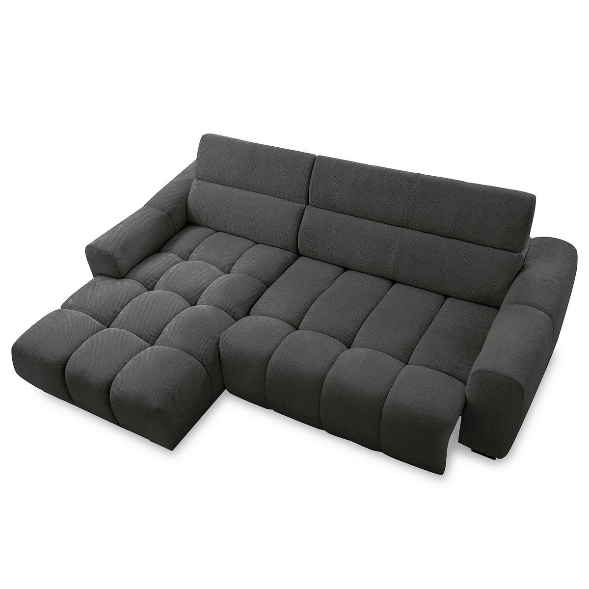 ECKSOFA  Webstoff Schwarz  - Schwarz, Design, Kunststoff/Textil (177/274cm) - Livetastic