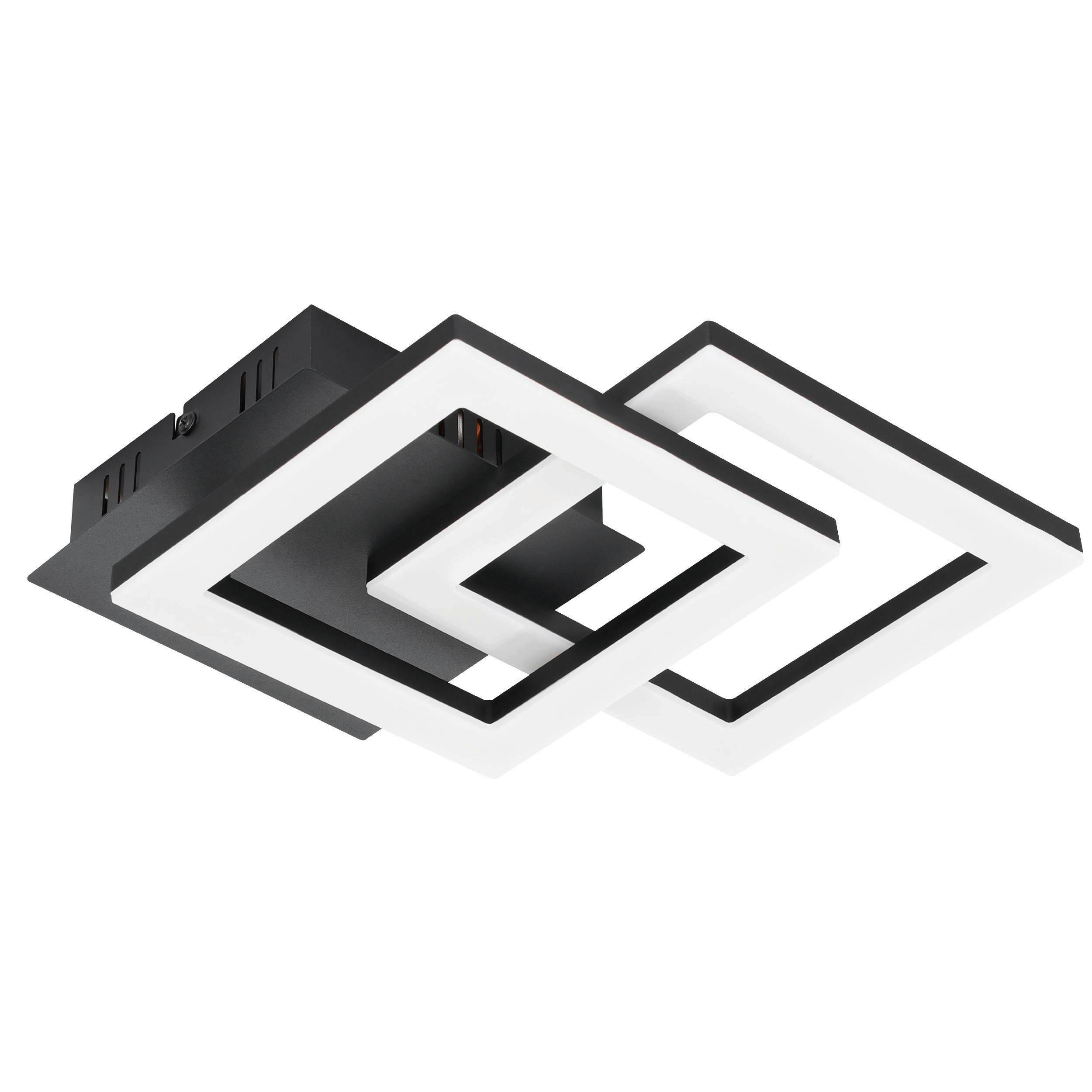STROPNÍ SVÍTIDLO, 47/22,5/6 cm - bílá/černá, Design, kov/plast (47/22,5/6cm) - Eglo