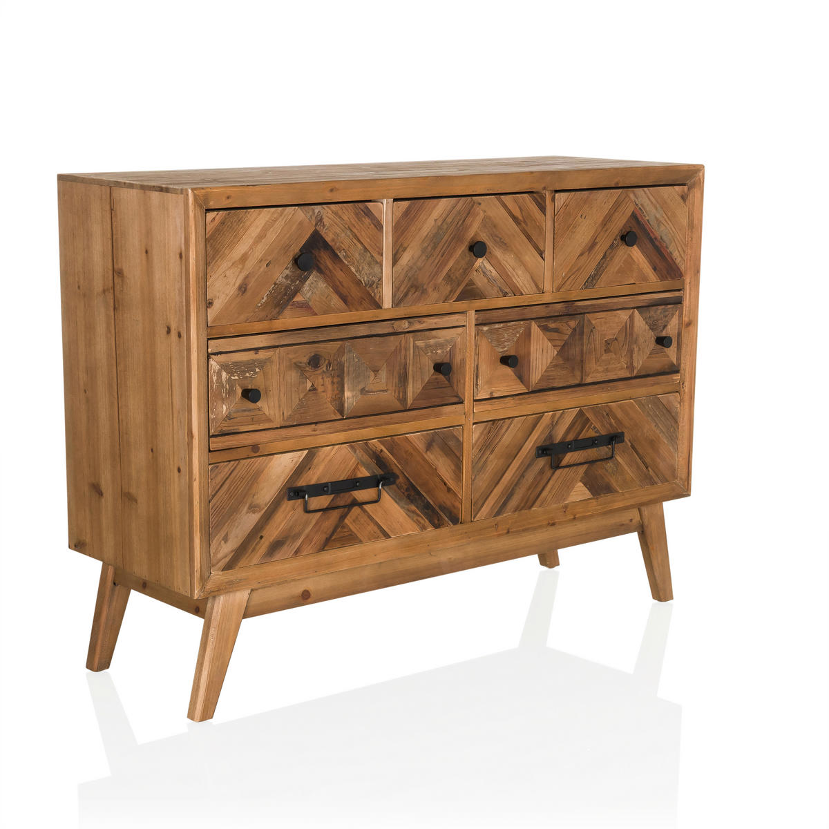 SIDEBOARD 97/72/34 cm  - Dunkelbraun/Schwarz, MODERN, Holz/Metall (97/72/34cm) - MID.YOU