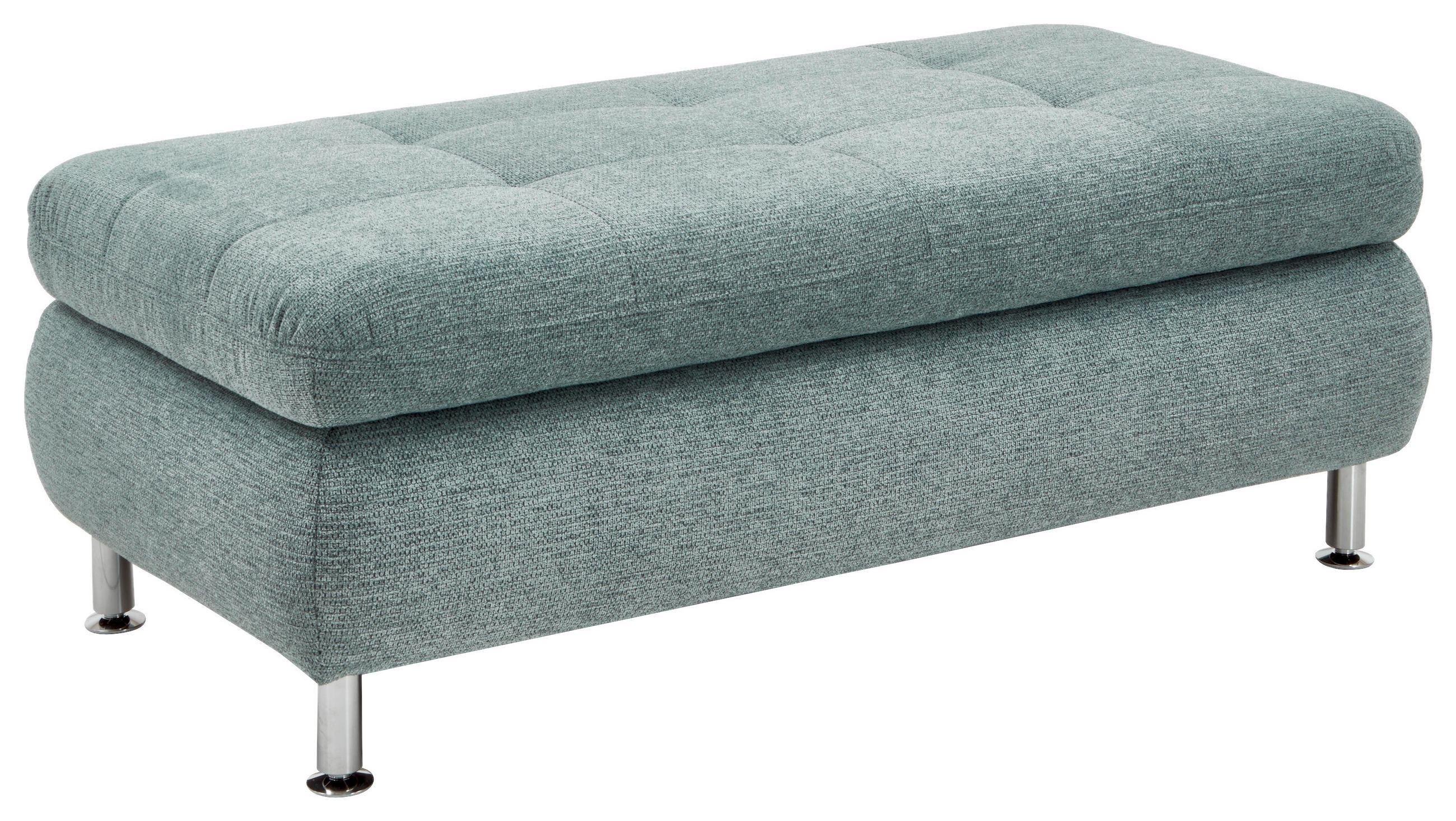 HOCKER in Textil Blau  - Chromfarben/Blau, Design, Textil/Metall (129/47/64cm) - Beldomo Style
