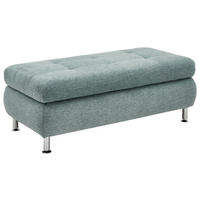 HOCKER in Textil Blau  - Chromfarben/Blau, Design, Textil/Metall (129/47/64cm) - Beldomo Style