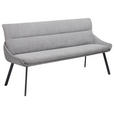 SITZBANK 180/86/64 cm  in Hellgrau  - Hellgrau/Schwarz, Design, Textil/Metall (180/86/64cm) - Novel