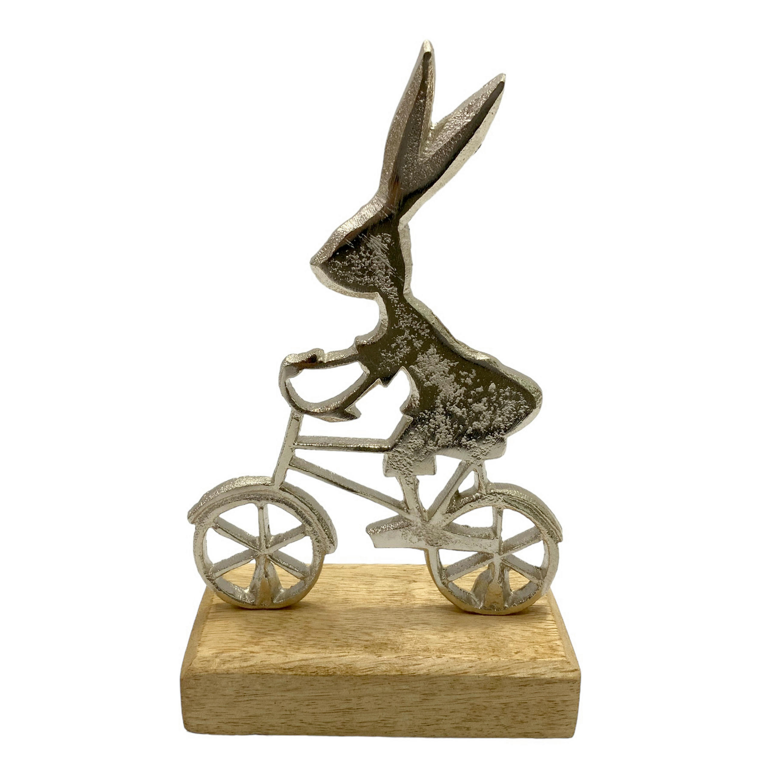 DEKOHASE - Silberfarben/Naturfarben, LIFESTYLE, Holz/Metall (10/17,5/5cm)