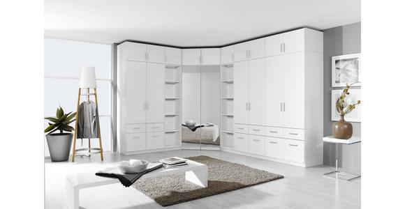 AUFSATZSCHRANK 91/39/54 cm - Weiß Hochglanz/Alufarben, Design, Holzwerkstoff/Kunststoff (91/39/54cm) - Carryhome