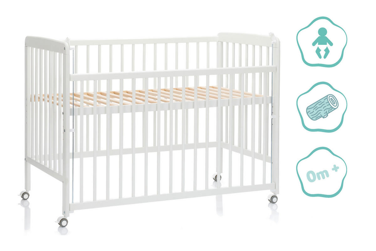 BEISTELLBETT Nena  125/63/91 cm  - Weiß, Basics, Holz (125/63/91cm) - Fillikid