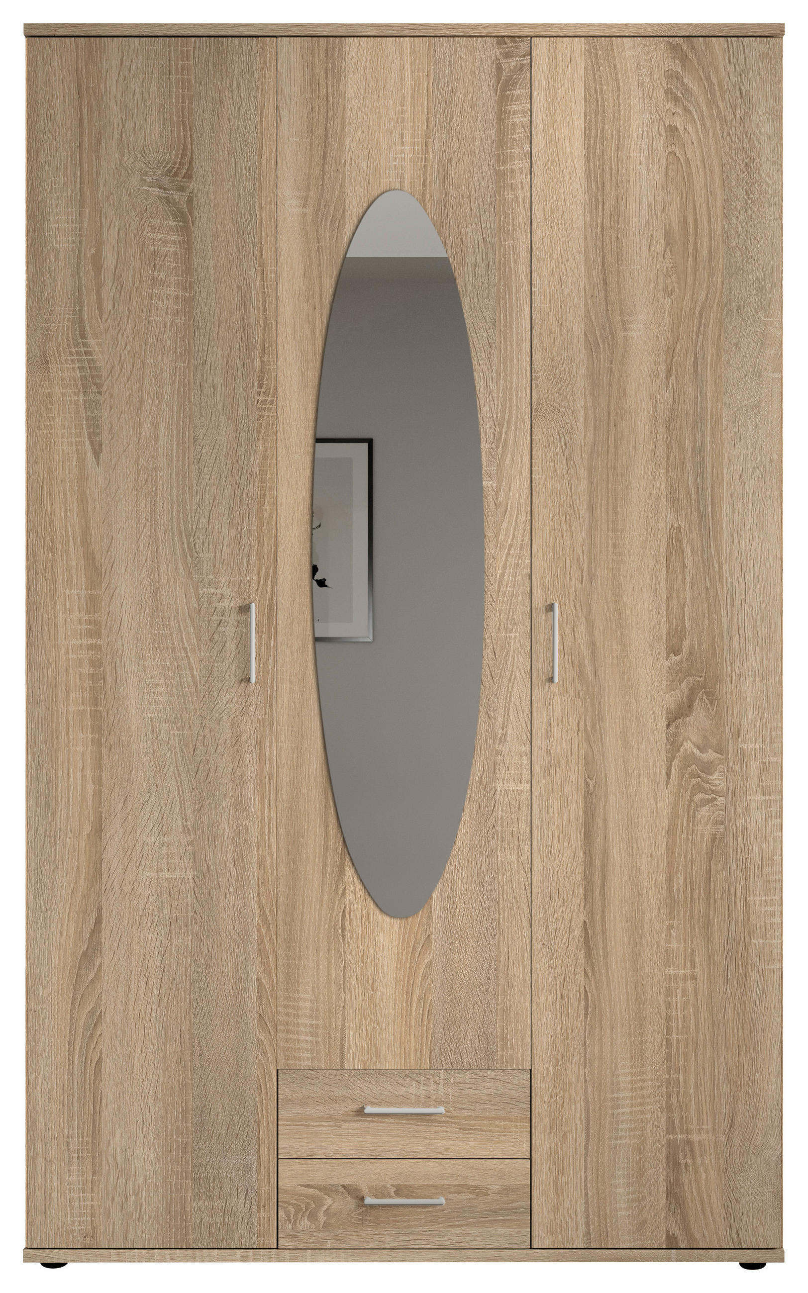 DREHTÜRENSCHRANK 159/195/55 cm 3-türig Sonoma Eiche  - Alufarben/Sonoma Eiche, Basics, Glas/Holzwerkstoff (159/195/55cm)
