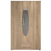 DREHTÜRENSCHRANK 159/195/55 cm 3-türig Sonoma Eiche  - Alufarben/Sonoma Eiche, Basics, Glas/Holzwerkstoff (159/195/55cm)