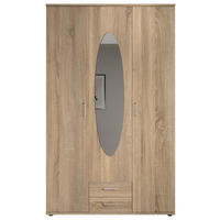 DREHTÜRENSCHRANK 159/195/55 cm 3-türig Sonoma Eiche  - Alufarben/Sonoma Eiche, Basics, Glas/Holzwerkstoff (159/195/55cm)