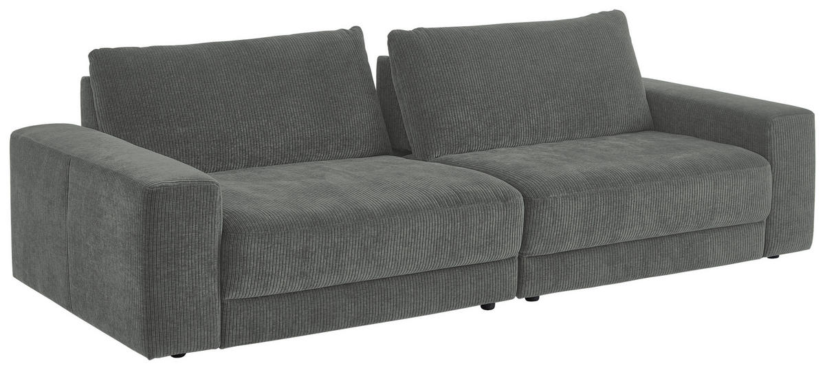 BIGSOFA in Chenille, Jacquard Grau  - Schwarz/Grau, Design, Kunststoff/Textil (270/83/125cm) - Niels Andersson