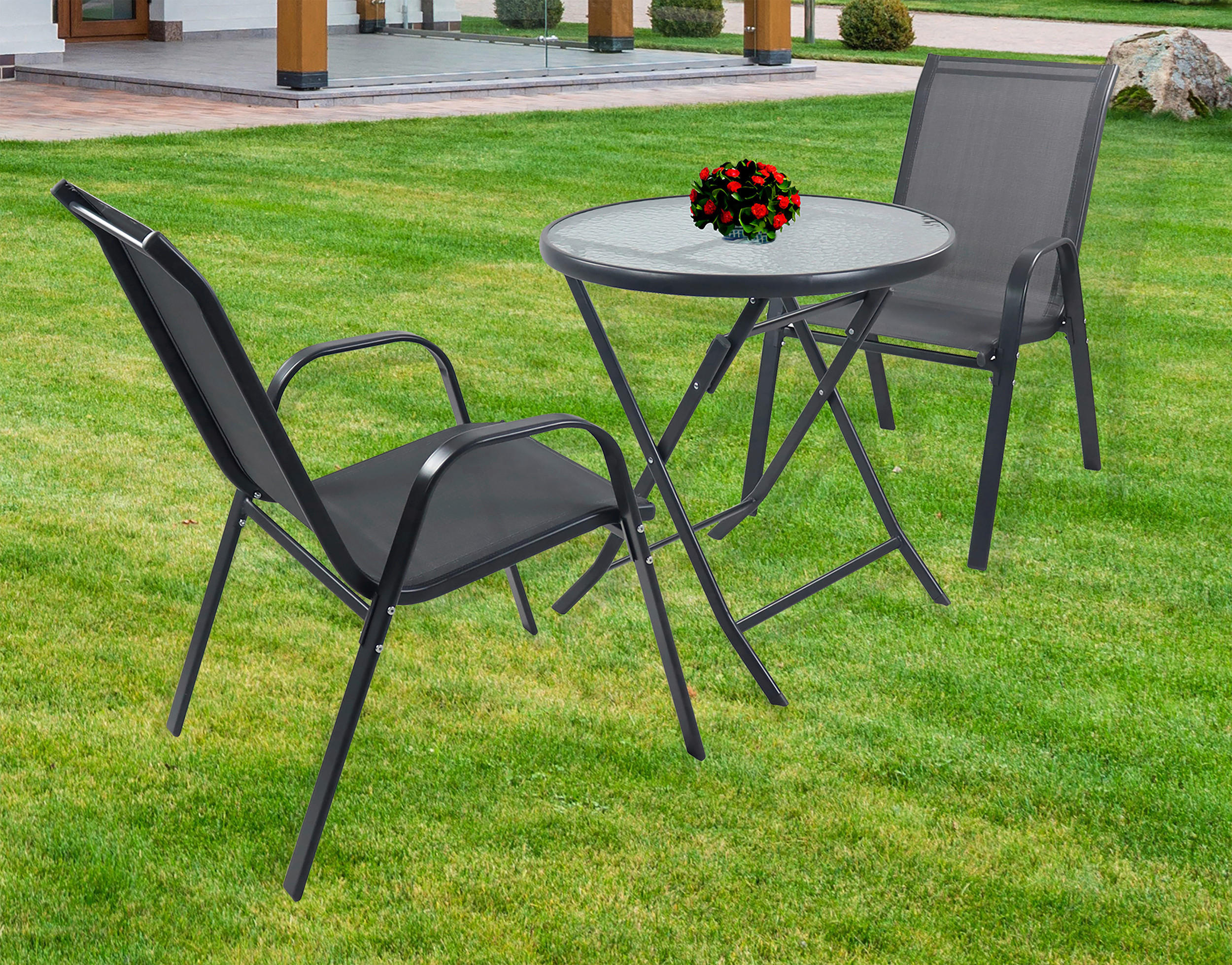 GARTENSET  - Anthrazit, MODERN, Glas/Metall - MID.YOU