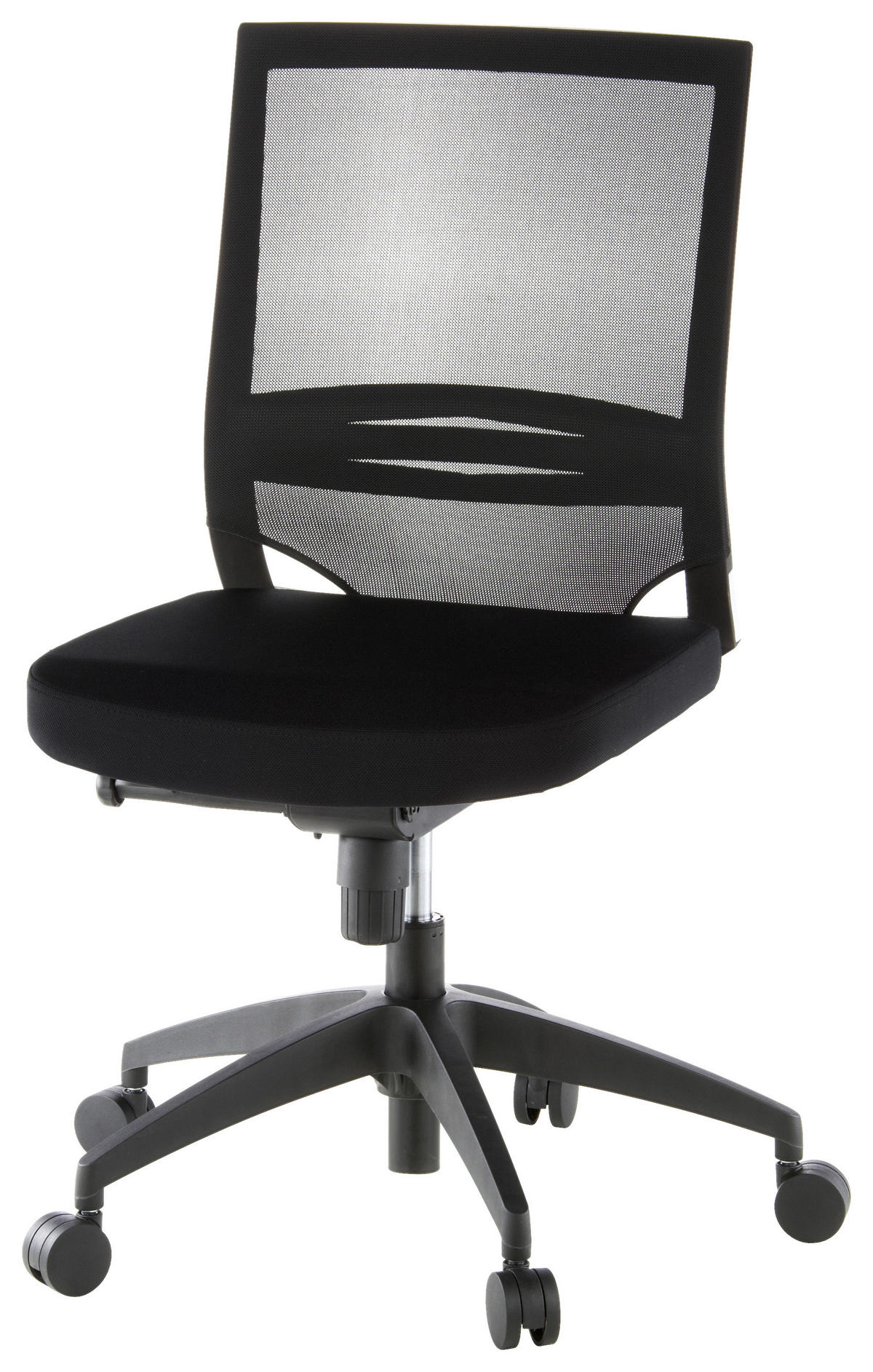 OTOČNÁ ŽIDLE, síťovina, plochá tkanina, černá - černá, Moderní, textil/plast (49/108/44cm) - MID.YOU